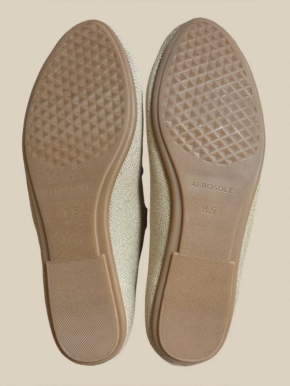 Aerosoles Women’s Boaz Gold Metallic Shimmer Knit Mary Jane Ballet Flats NWT 8.5